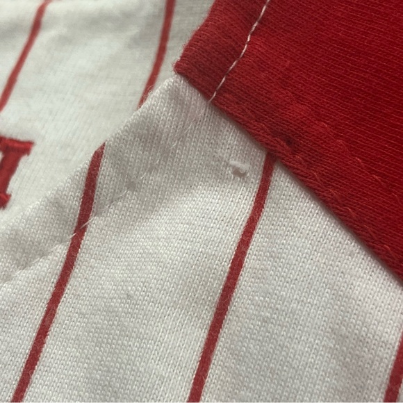 Vintage Starter Cincinnati Reds Pinstripe Baseball Jersey Genuine MLB Size XL - Picture 7 of 7